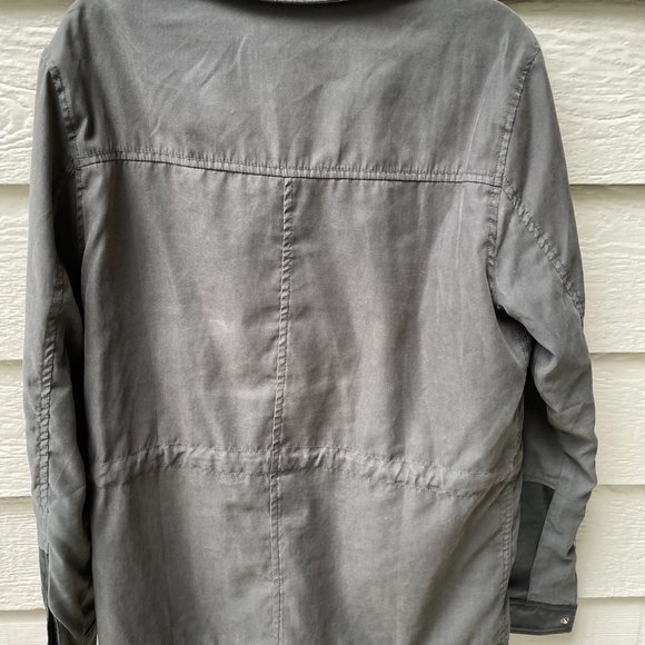 New Forever 21 utility faux leather sleeves military combat field jacket XS - Picture 11 of 13